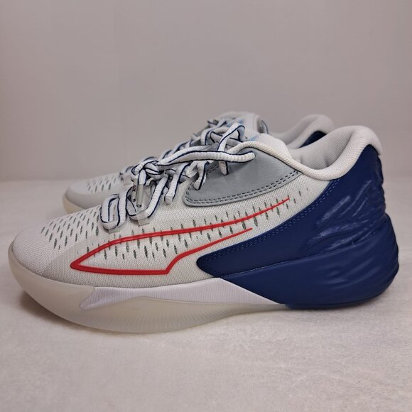 PUMA STEWIE 1 TEAM BASKETBALL WOMEN'S WHITE BLUE SNEAKERS SIZE 7‎ NEW - Picture 2 of 11